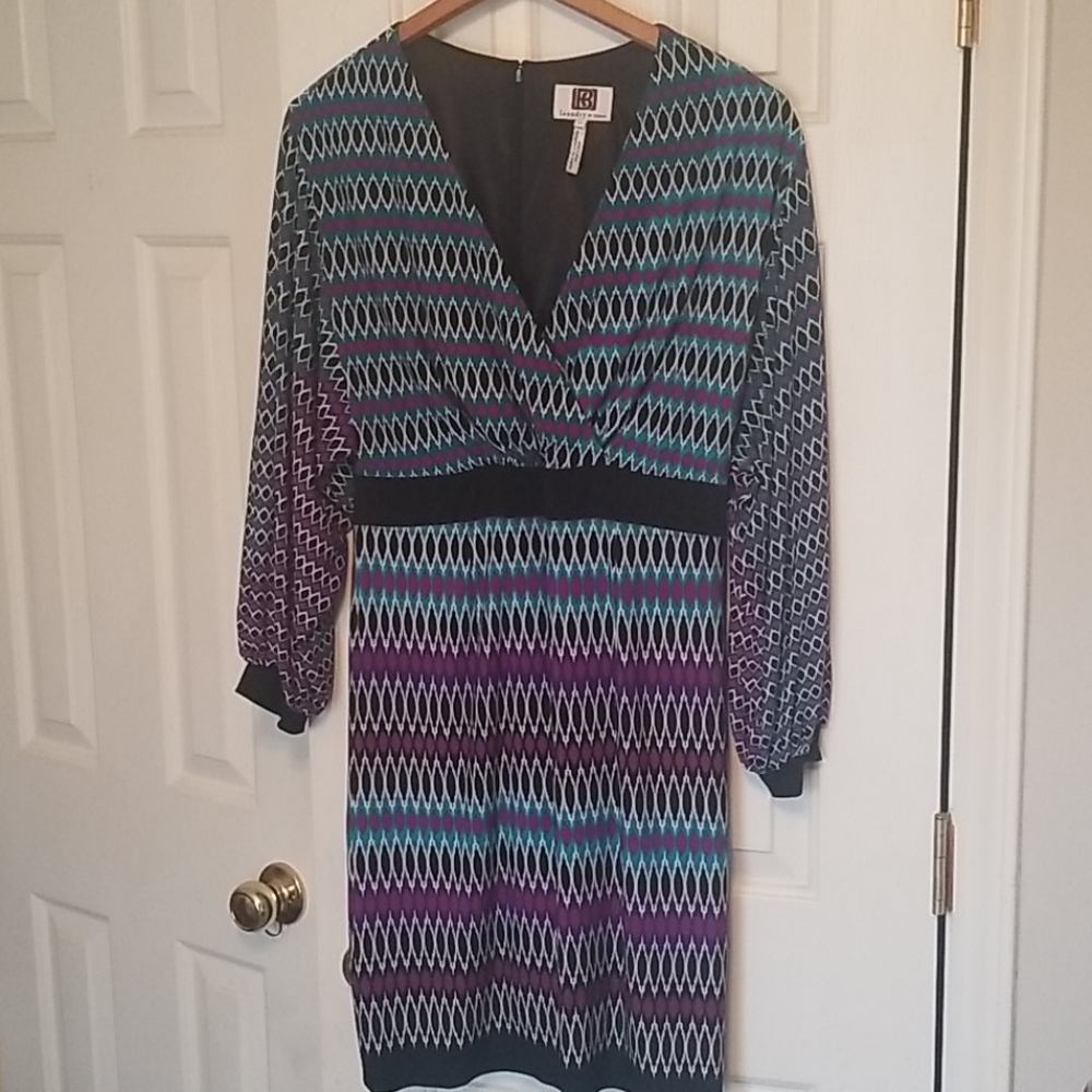 Long Sleeve Party Dress Women's Formal Wear Size 12 Laundry By Design Purple